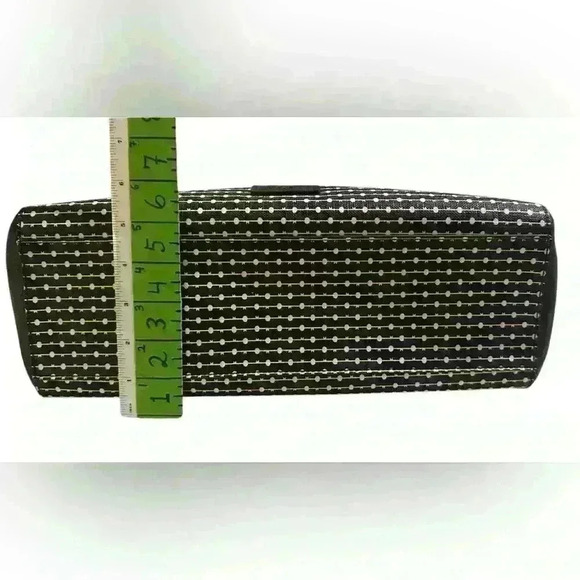 A black & brown Fossil Rachel top zipper closure tote bag. - Picture 3 of 12